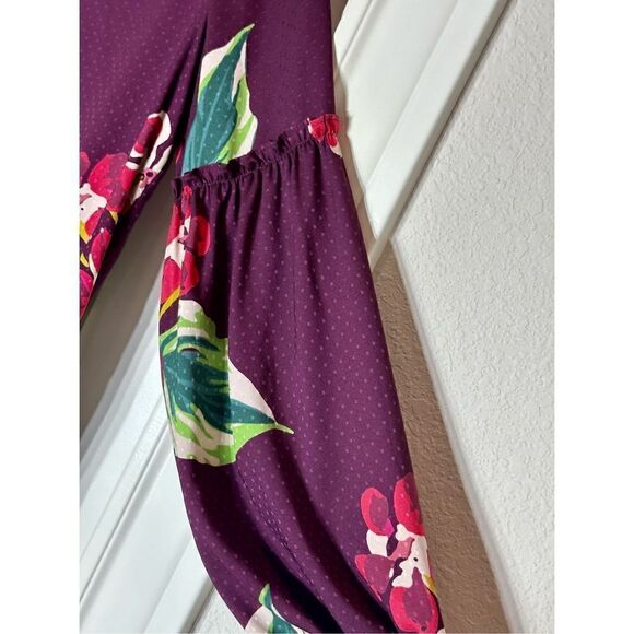 Ann Taylor Loft purple floral long sleeve dress size Small - Picture 3 of 8